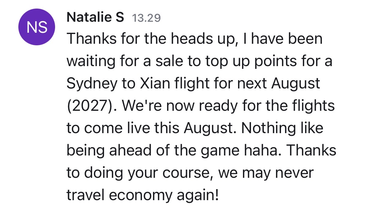 Natalie's course feedback