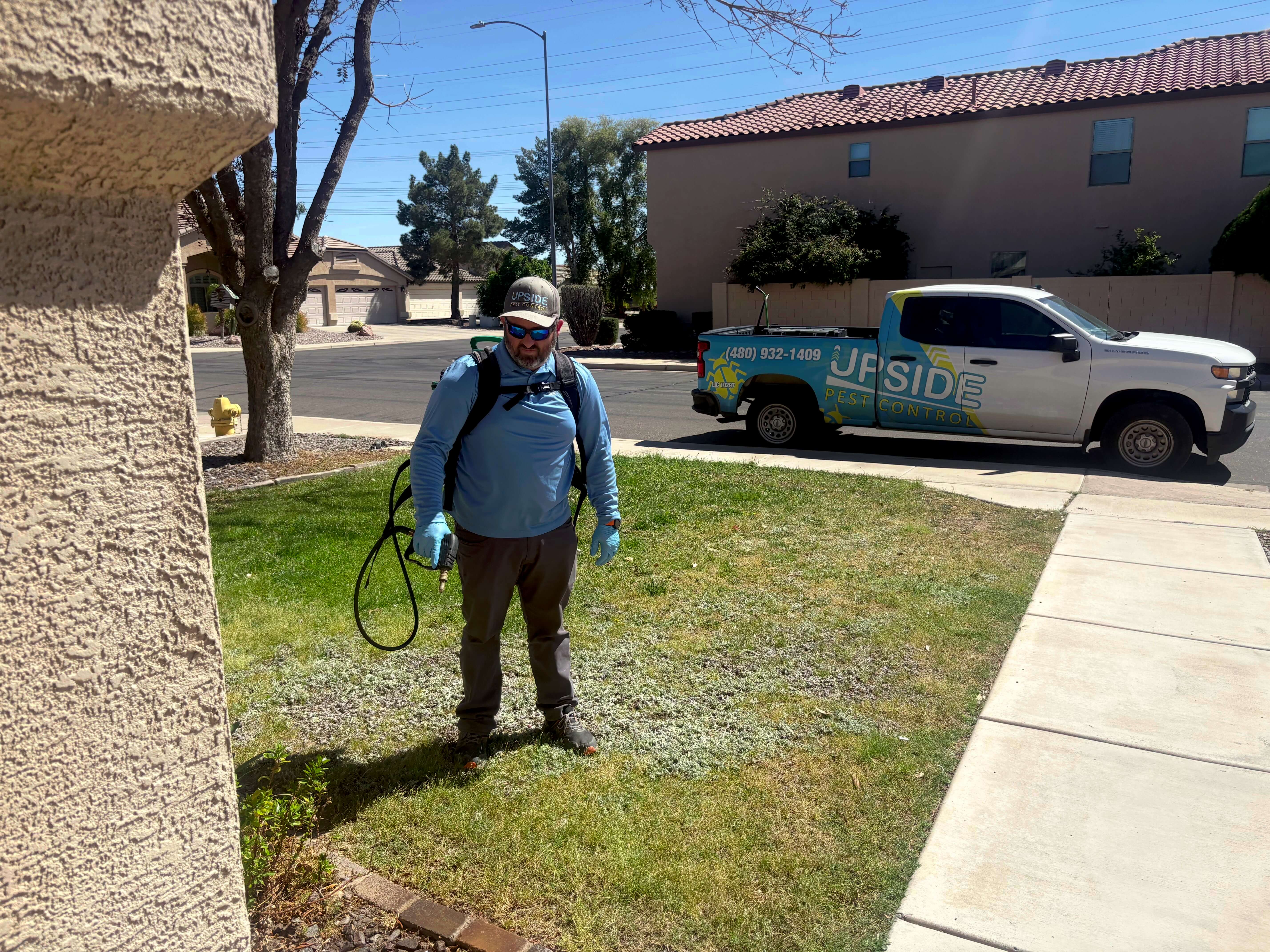 Upside Pest Control technician at work