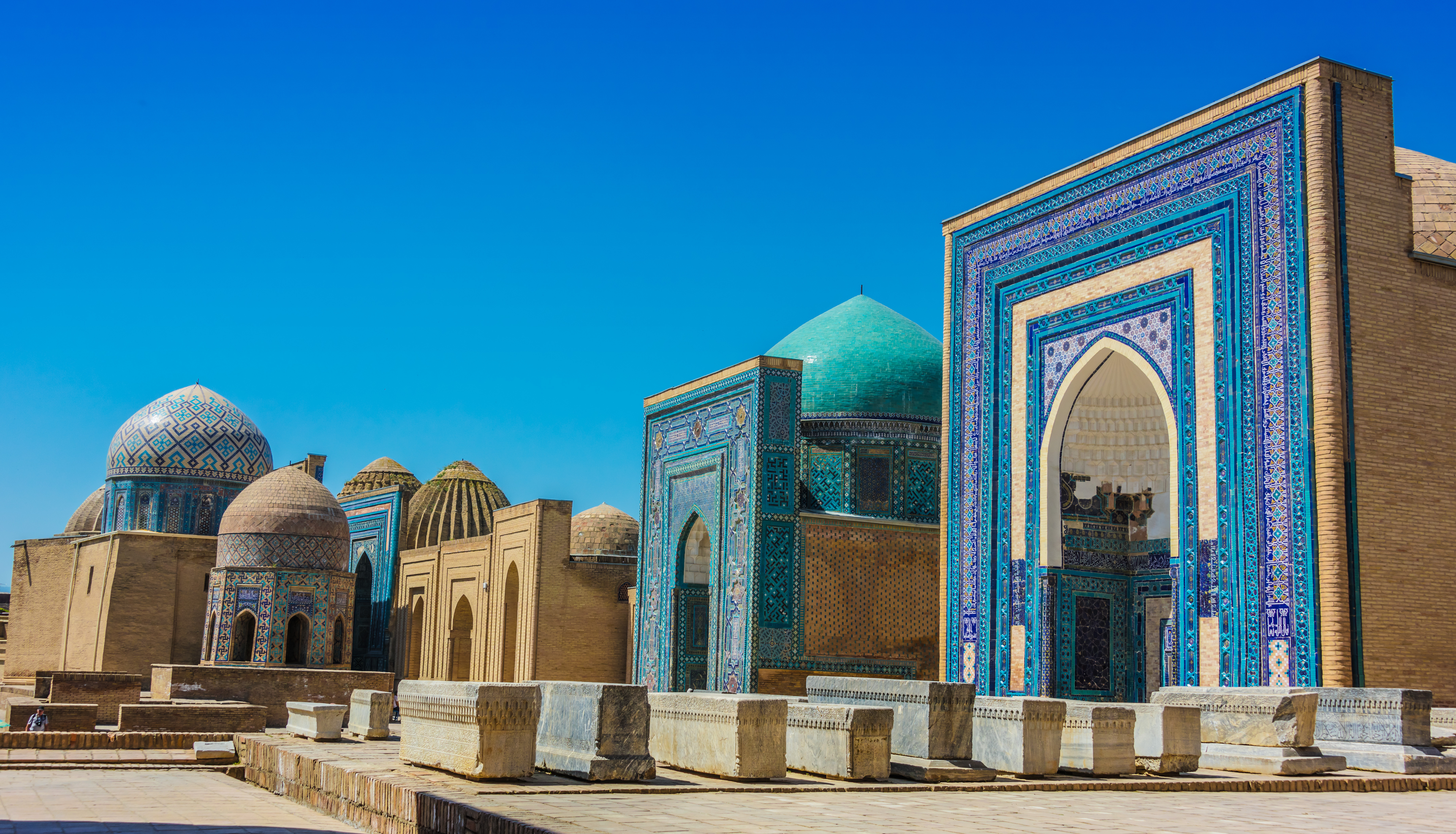 Avenida funeraria de Shah-i-Zinda en Samarcanda, Uzbekistán