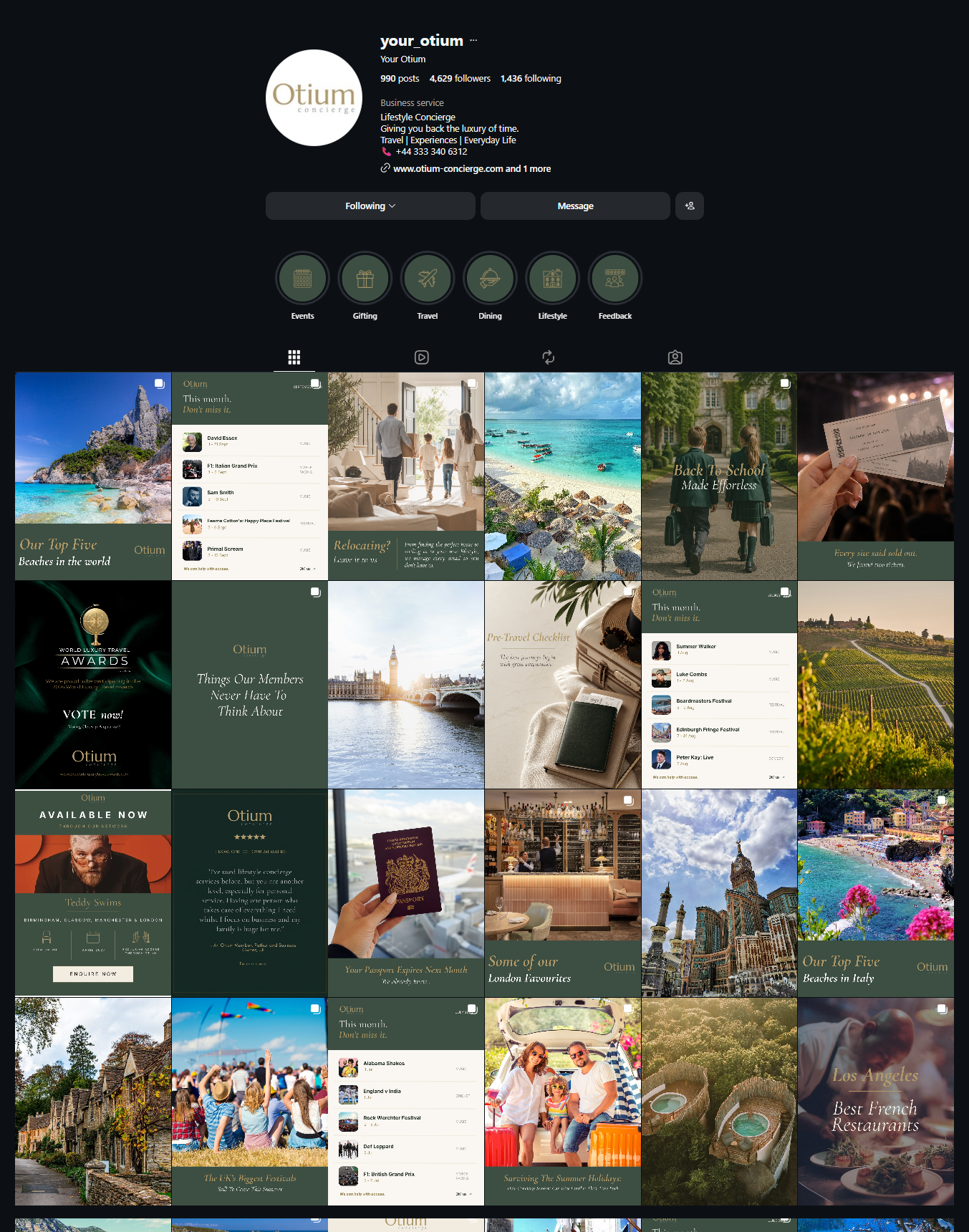 Otium social media and content work