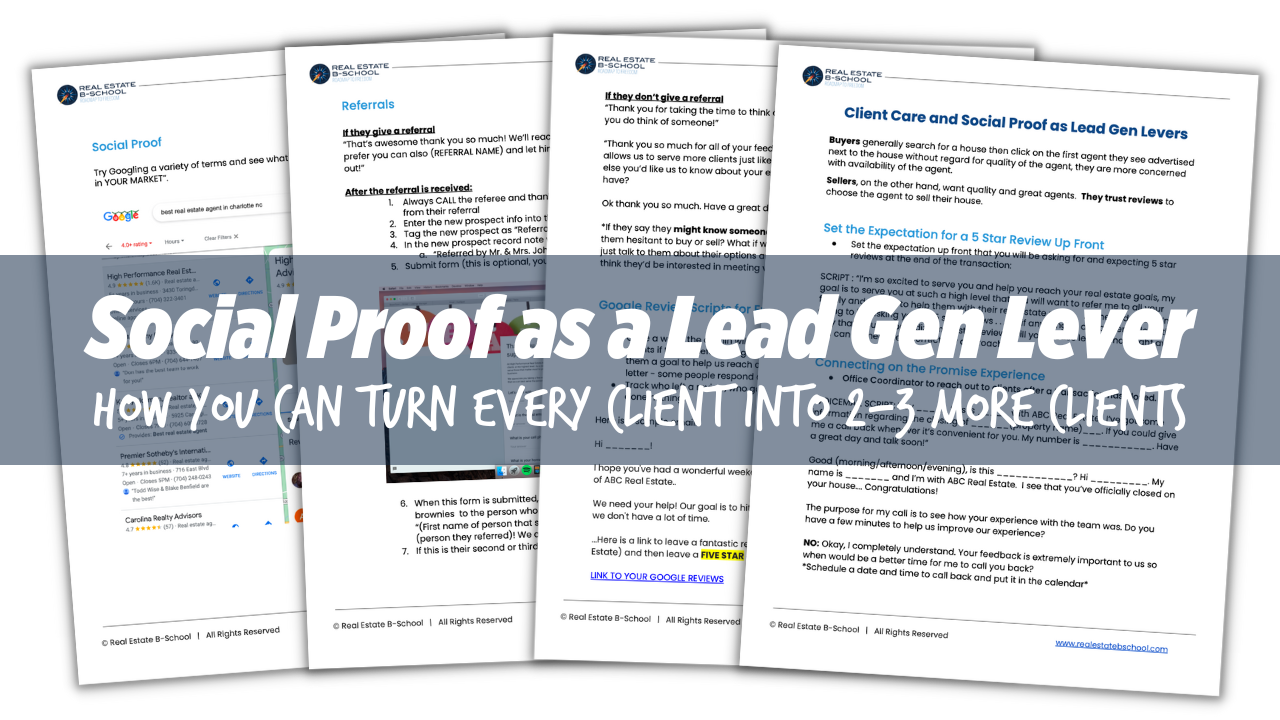 Social Proof as a Lead Gen Lever and worksheets behind the words