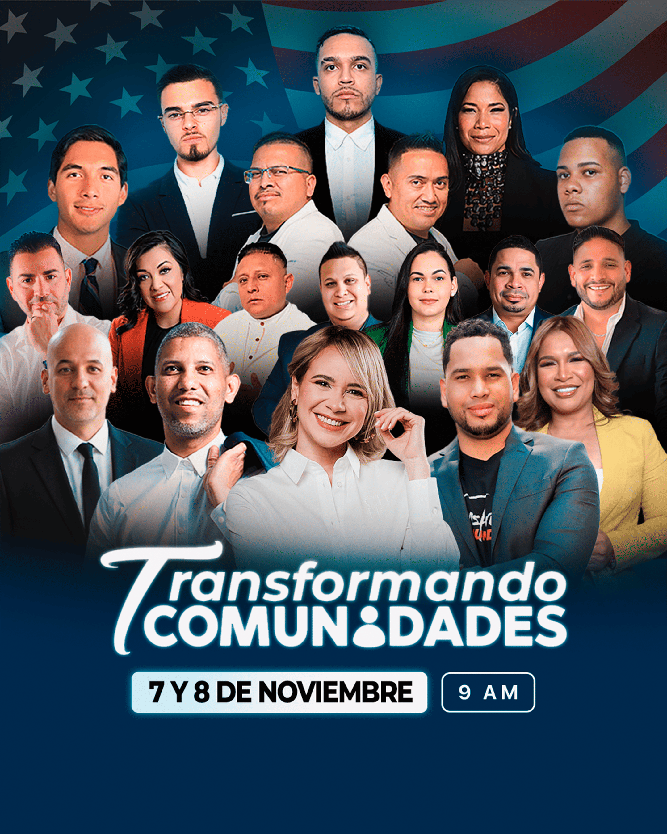 Cartel del evento Transformando Comunidades