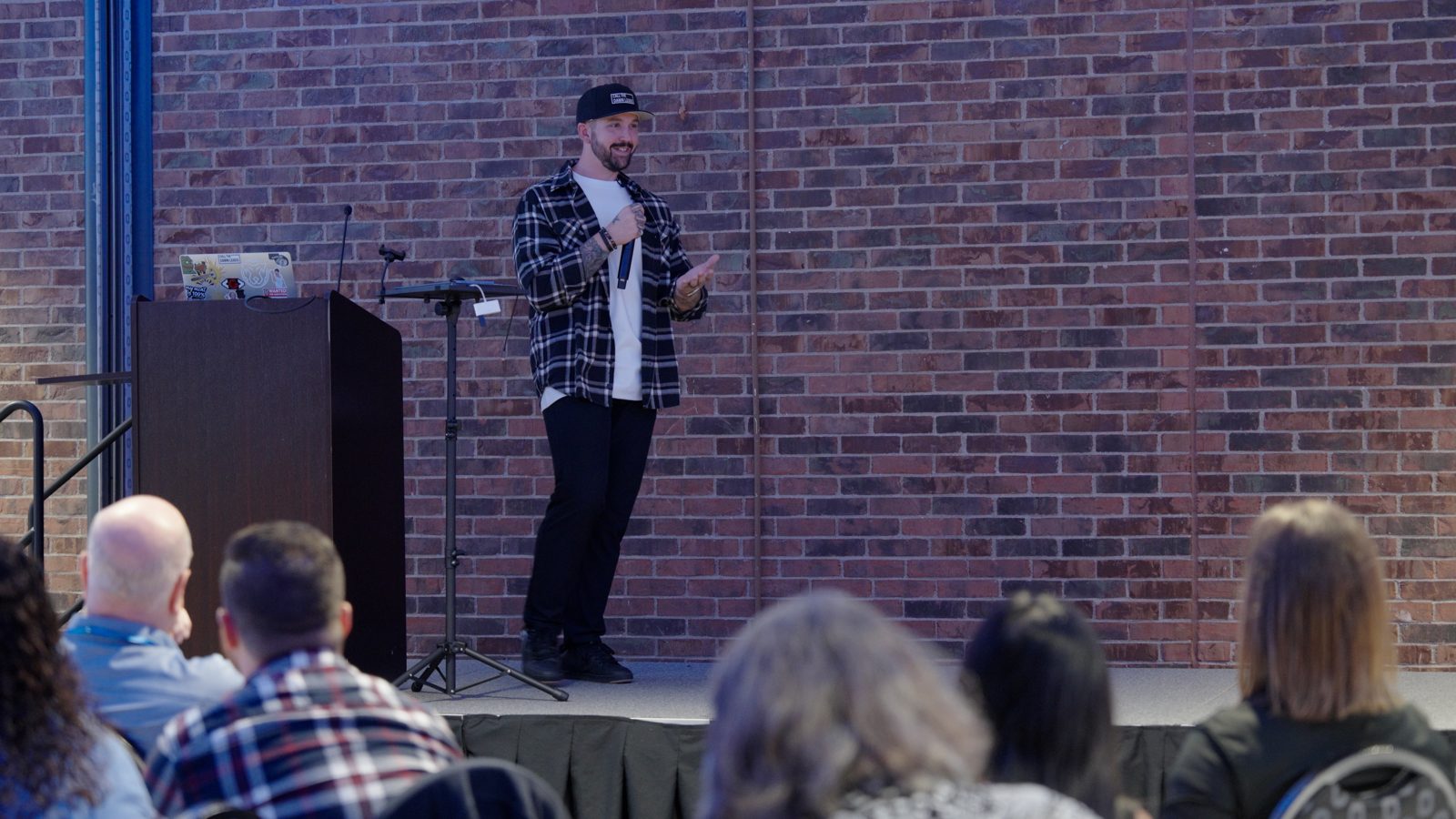 Drewbie Wilson speaking to a sales audience