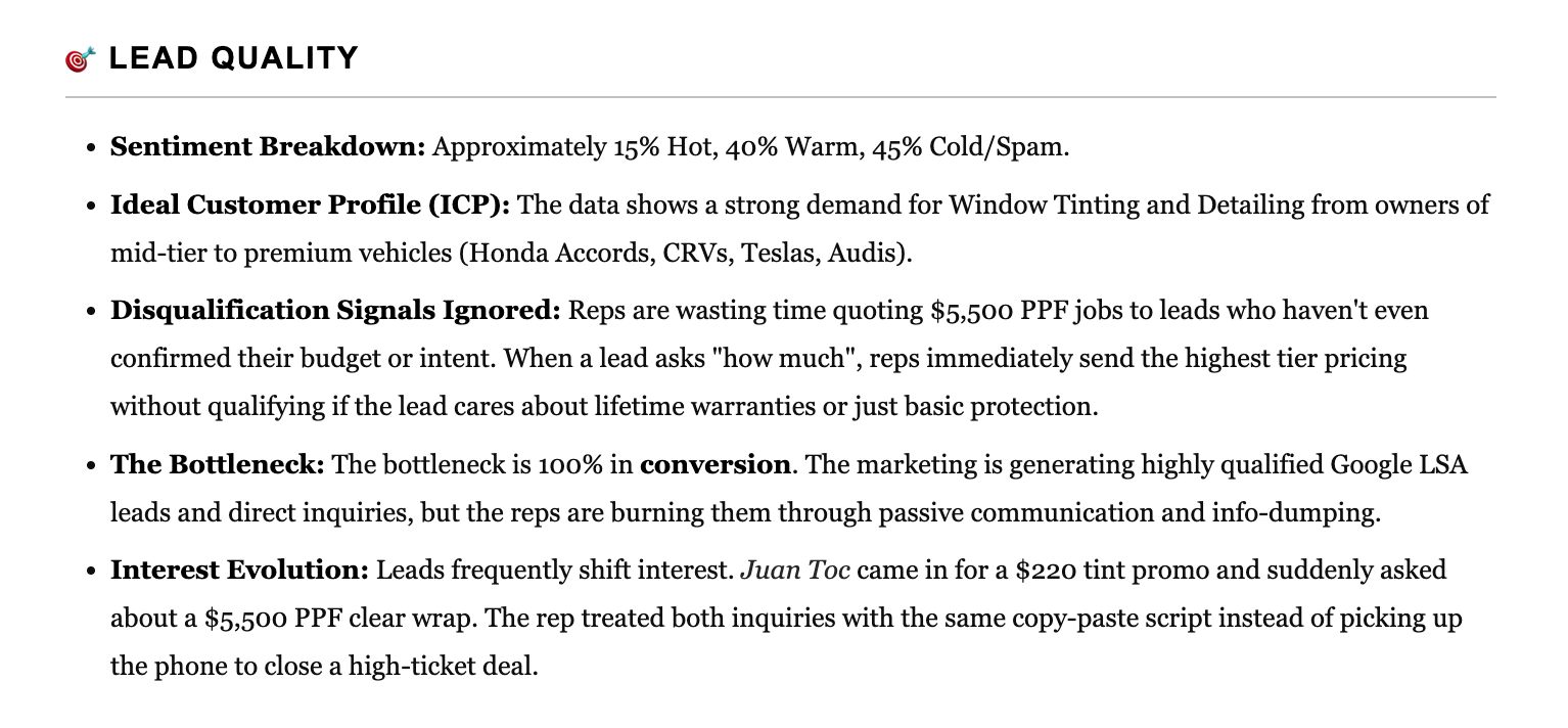 SalesScope report section
