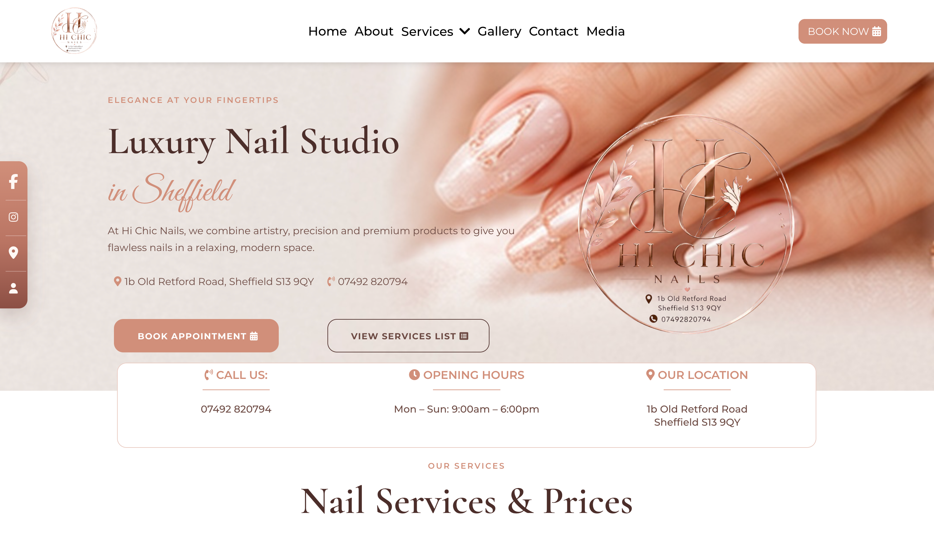 Dự án Hi Chic Nails mà VNO AI Agency thiết kế