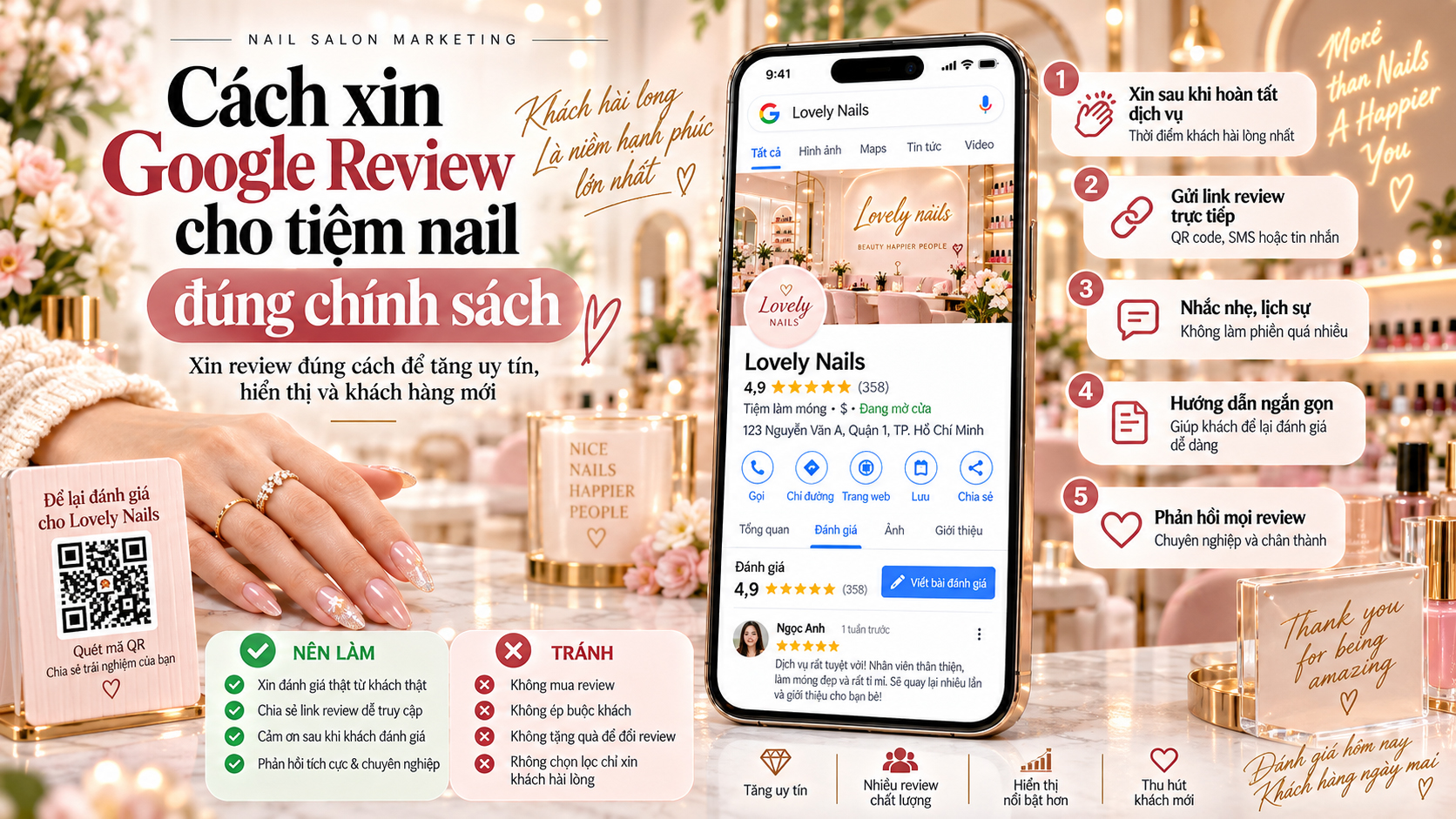 Cách xin Google Review cho tiệm nail đúng chính sách Cách xin Google Review cho tiệm nail đúng chính sách