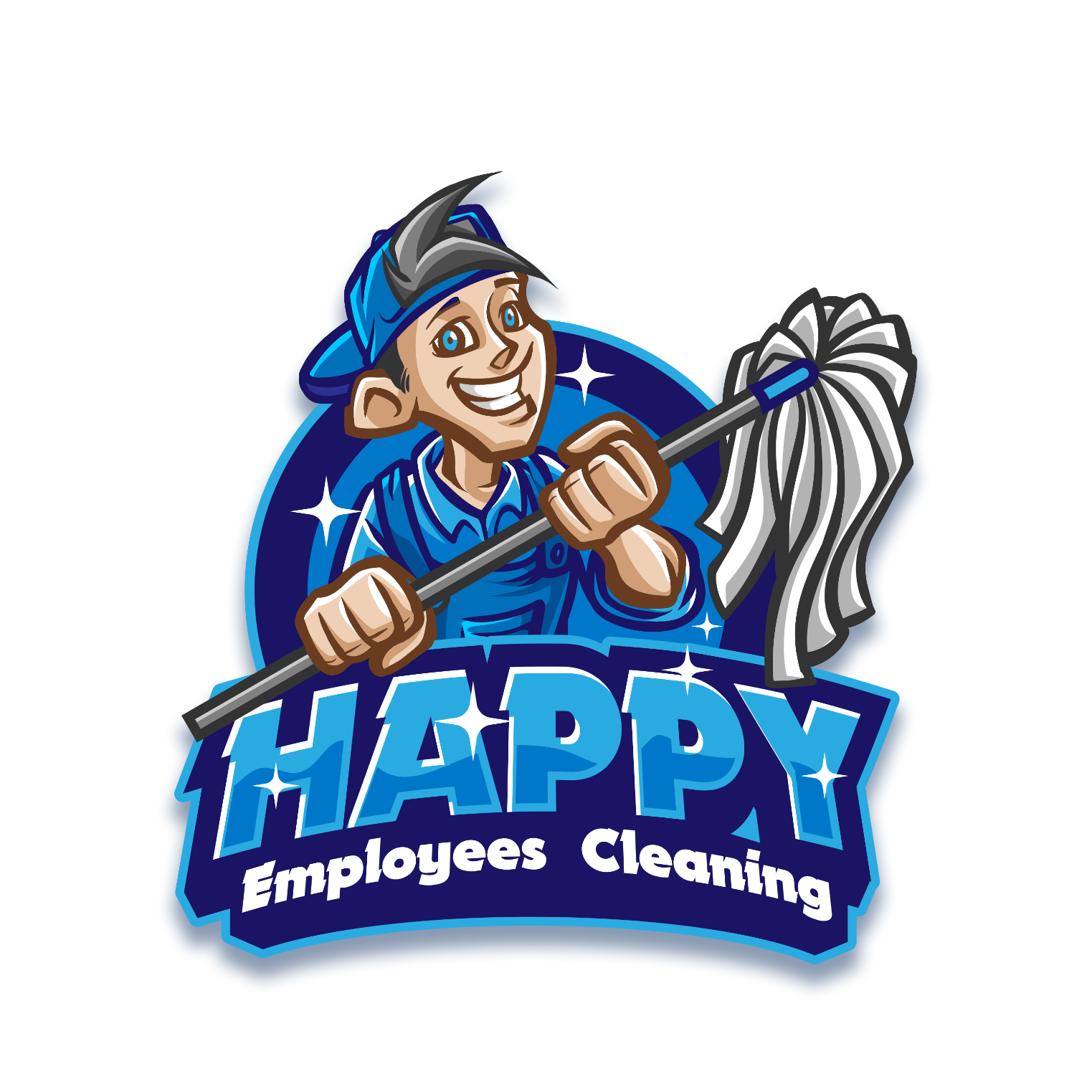 Happy Employees Cleaning