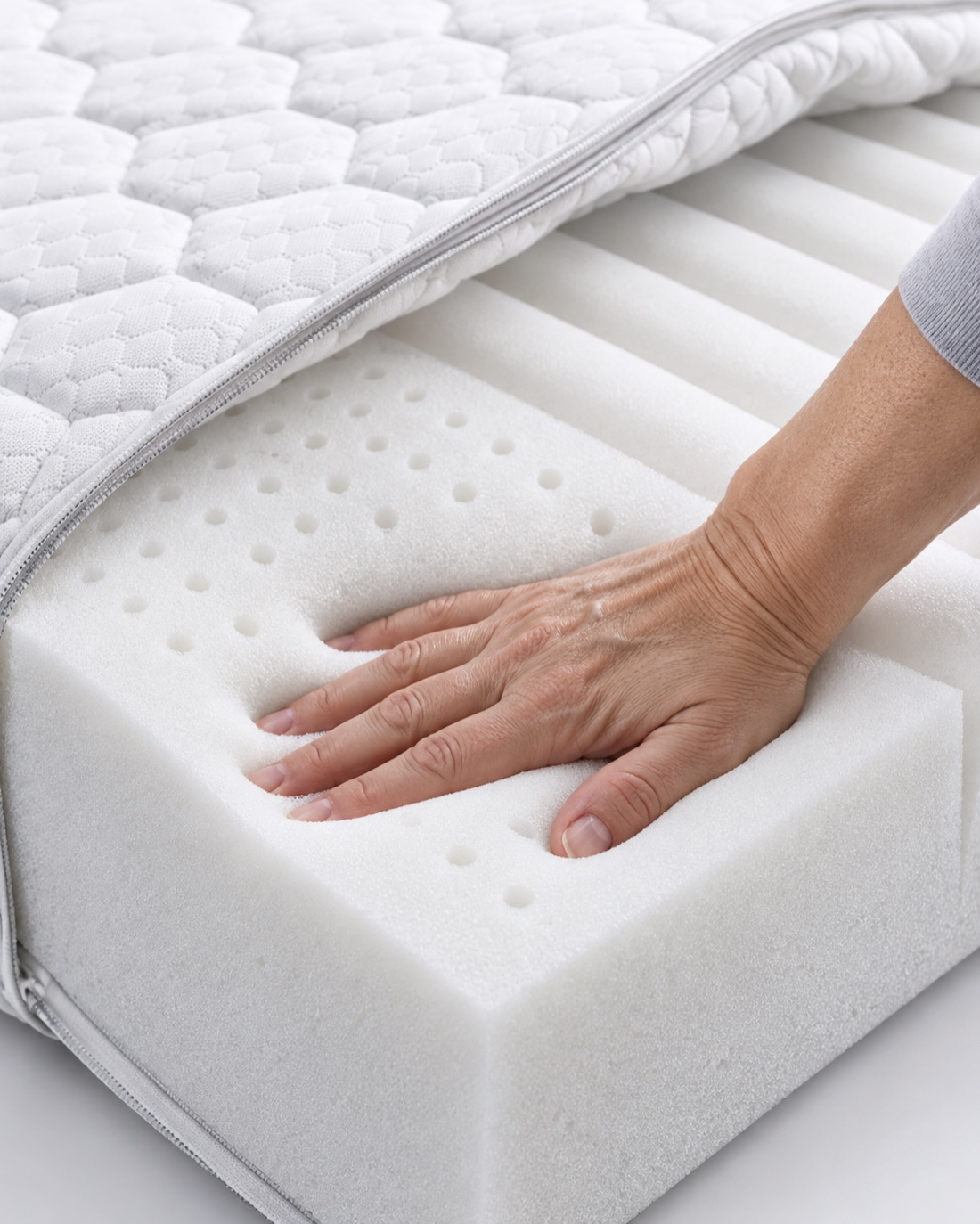Mano che preme il monoblocco IdealCell sotto il rivestimento aperto