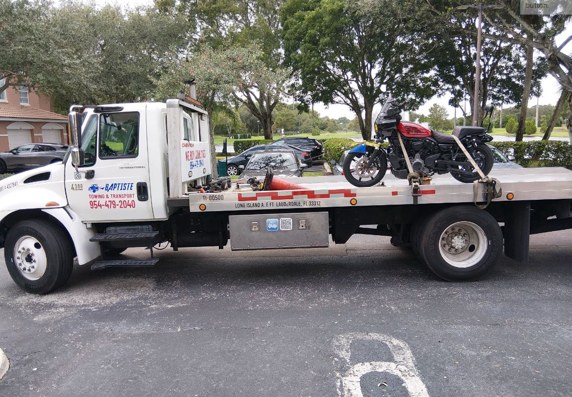 Motorcycle towing service in Broward County