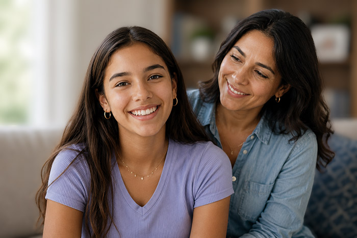 Photo of parent and child happy