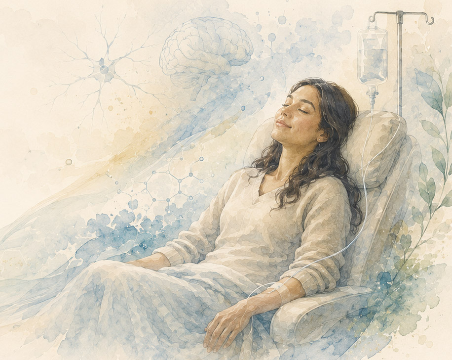 An illustration of a ketamine chemical makeup