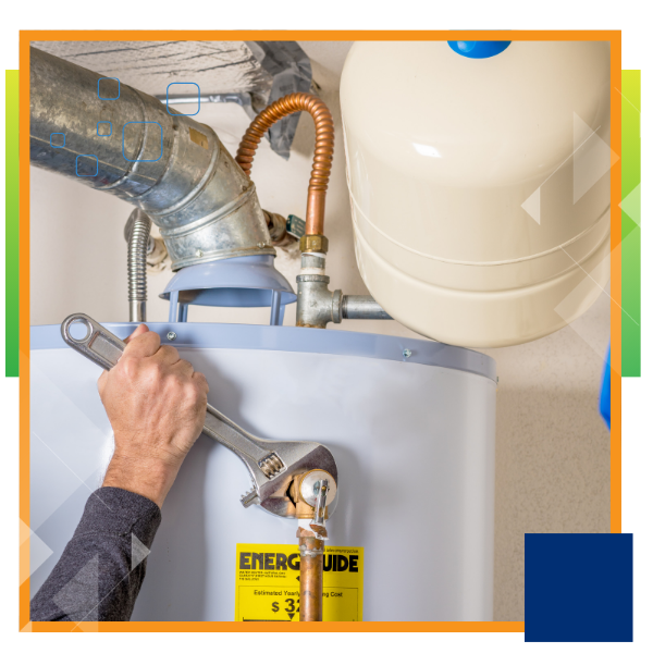 Technician performing water heater repair in San Clemente, CA