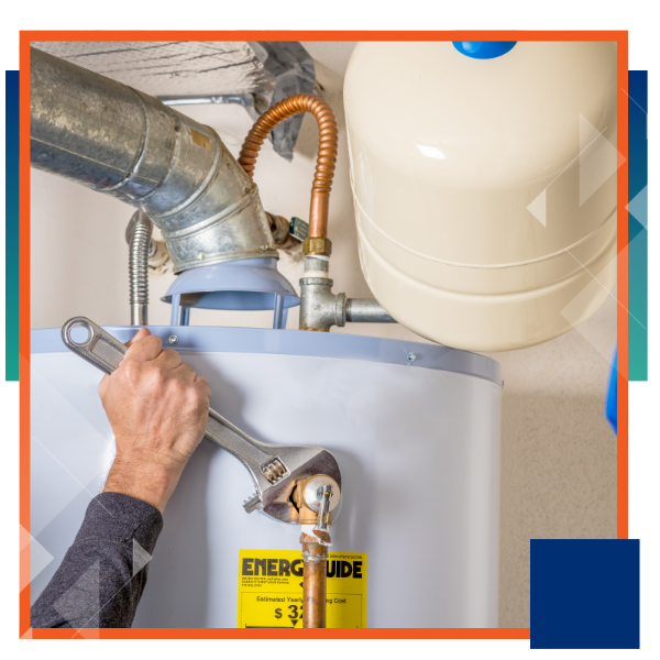 Technician performing water heater repair in San Clemente, CA