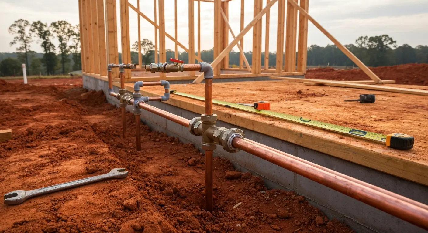 New construction waterline installation
