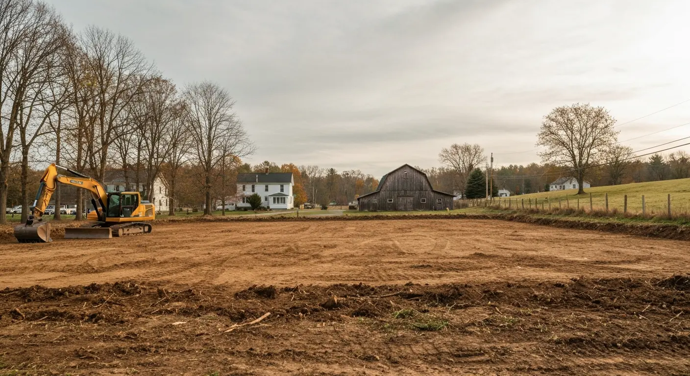 Land clearing with heavy equipment