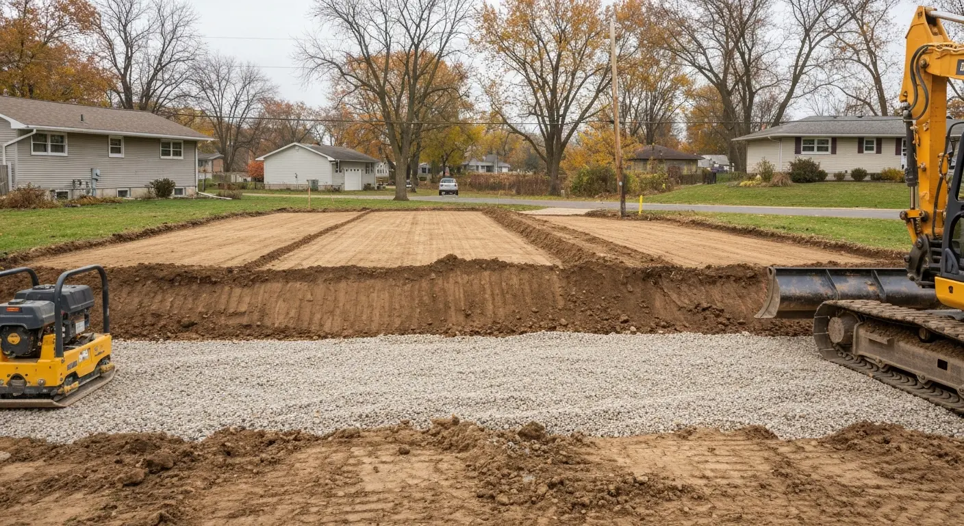 Driveway excavation and base preparation