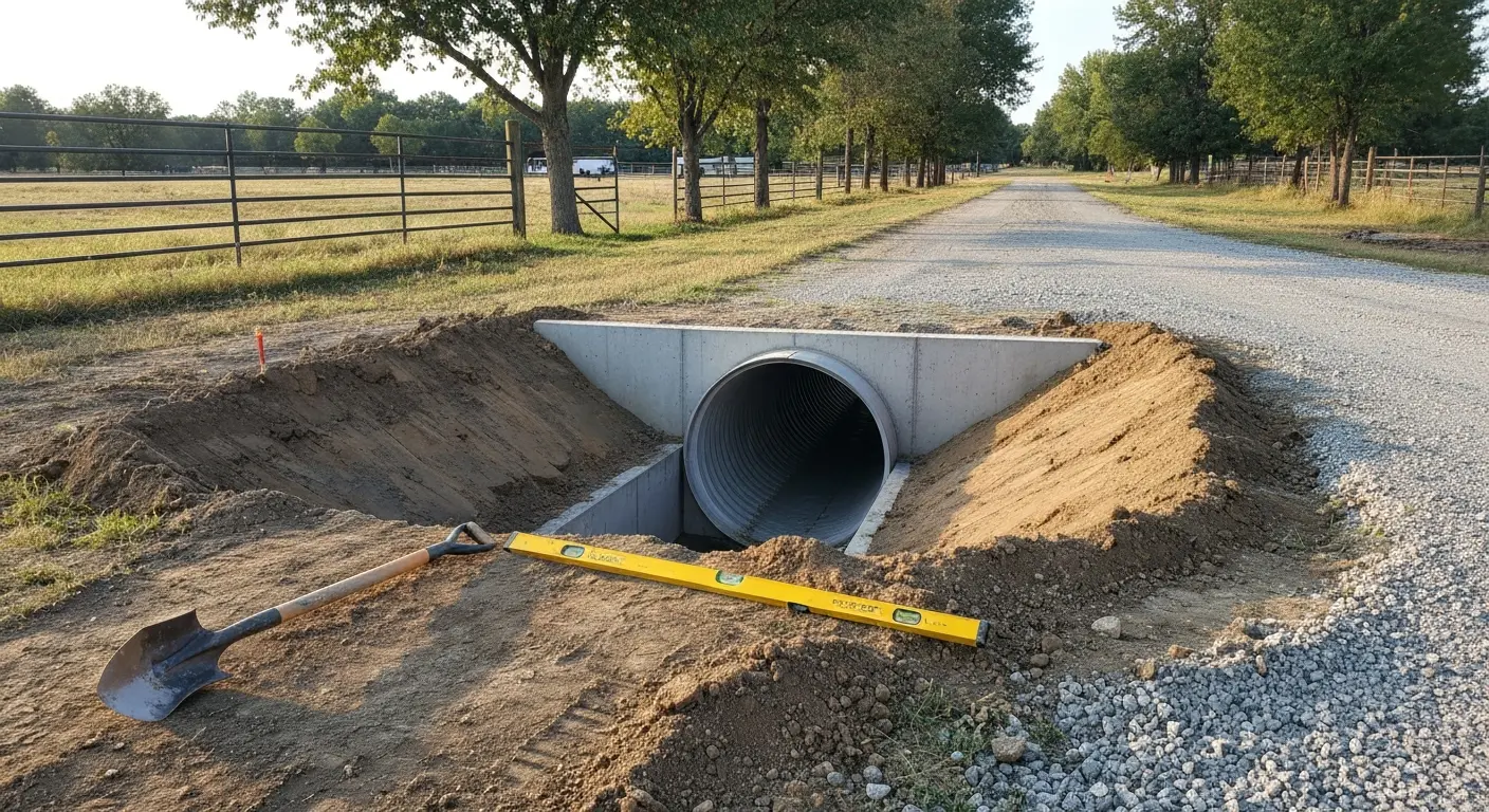 Culvert installation and drainage work