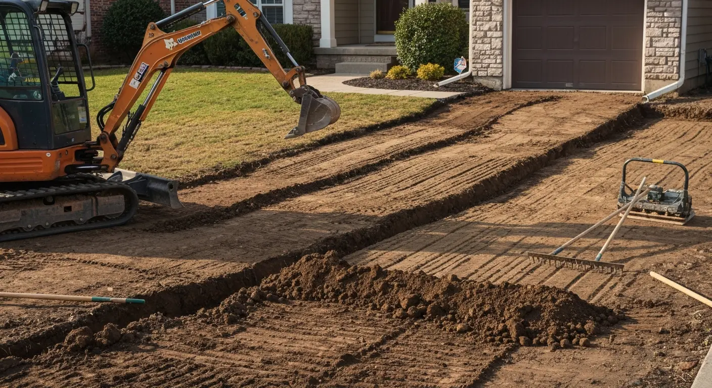 Driveway excavation and prep