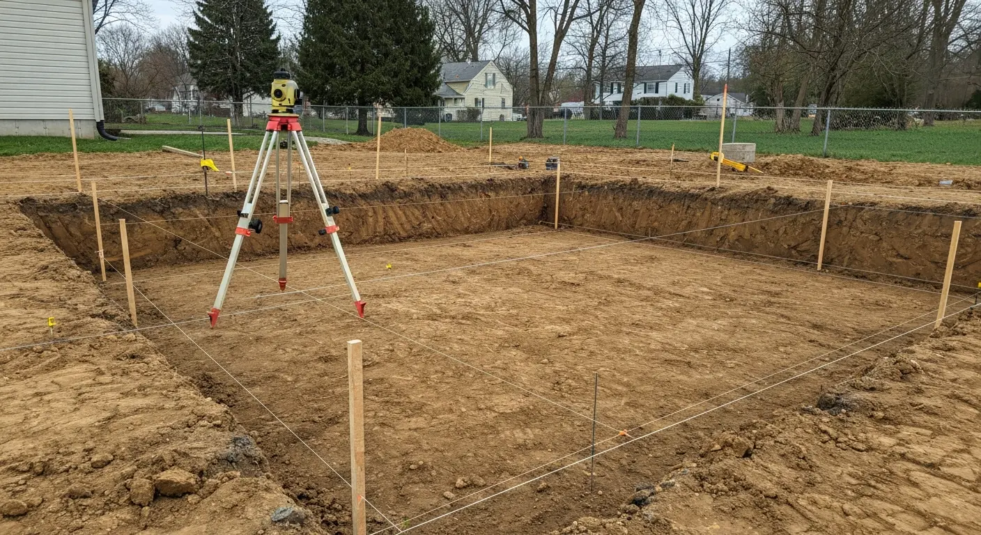 Foundation excavation and prep in Franklin PA