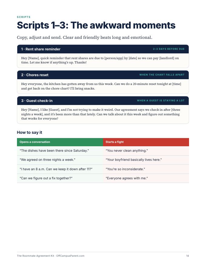 Scripts page