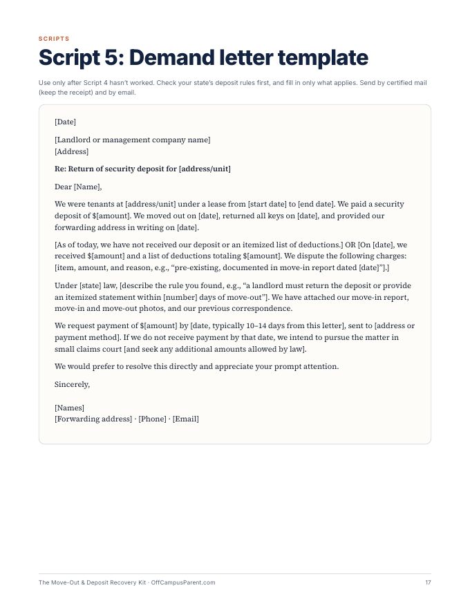 Demand letter template