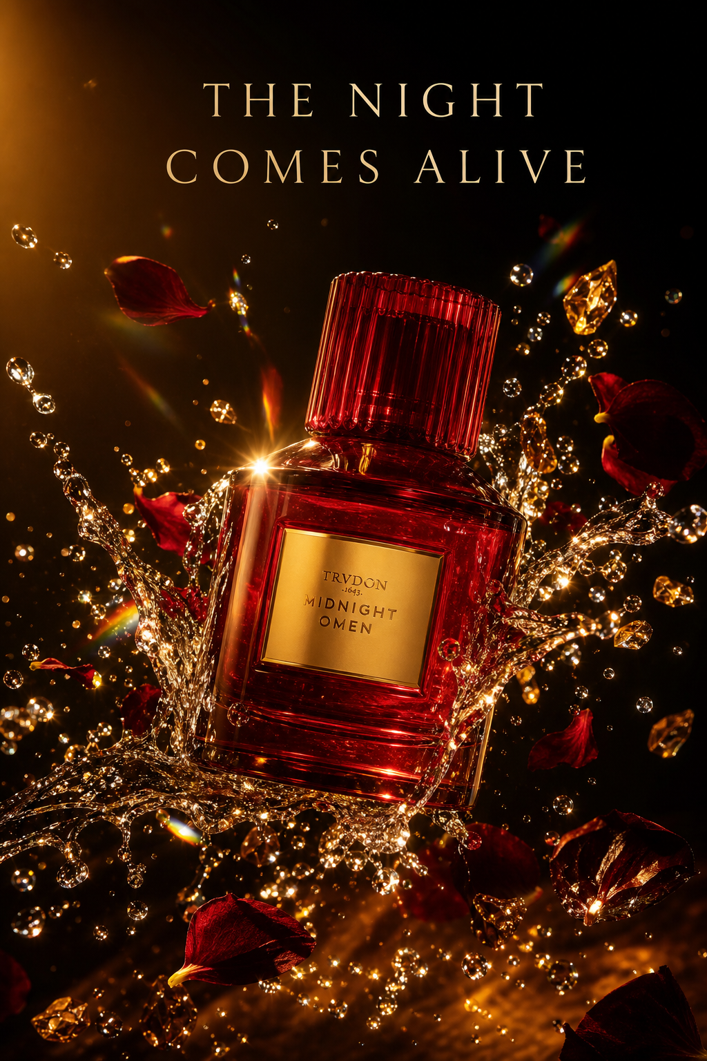 Trudon Midnight Omen fragrance static ad, The Night Comes Alive