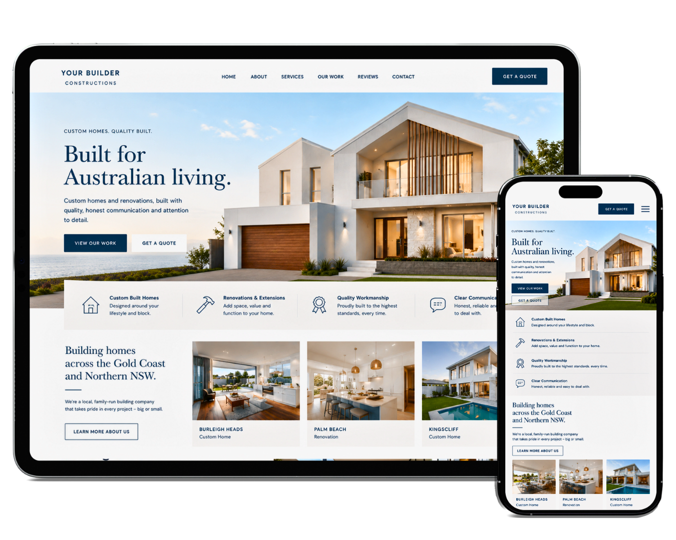 Builder website mockup