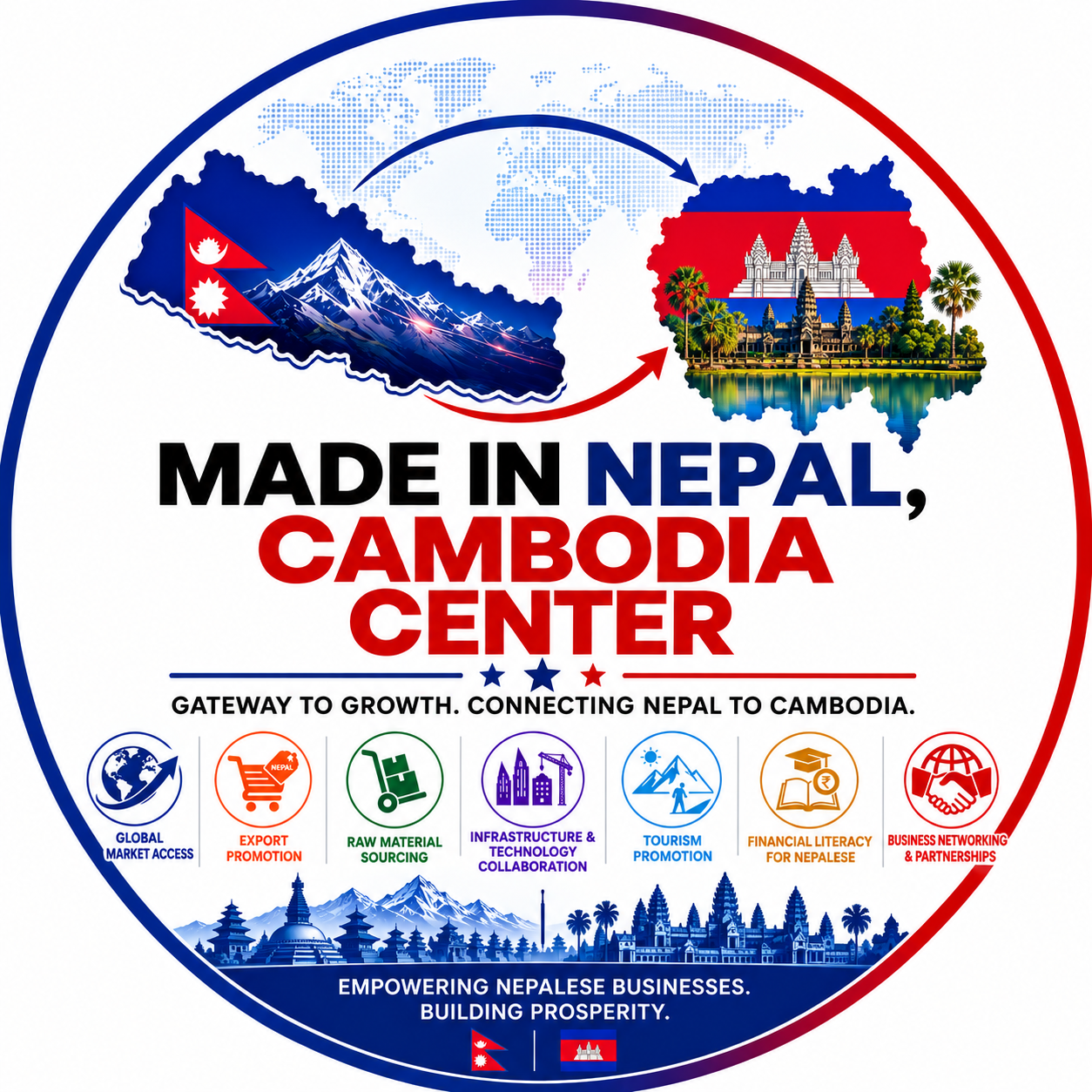 Made in Nepal, Cambodia Center logo