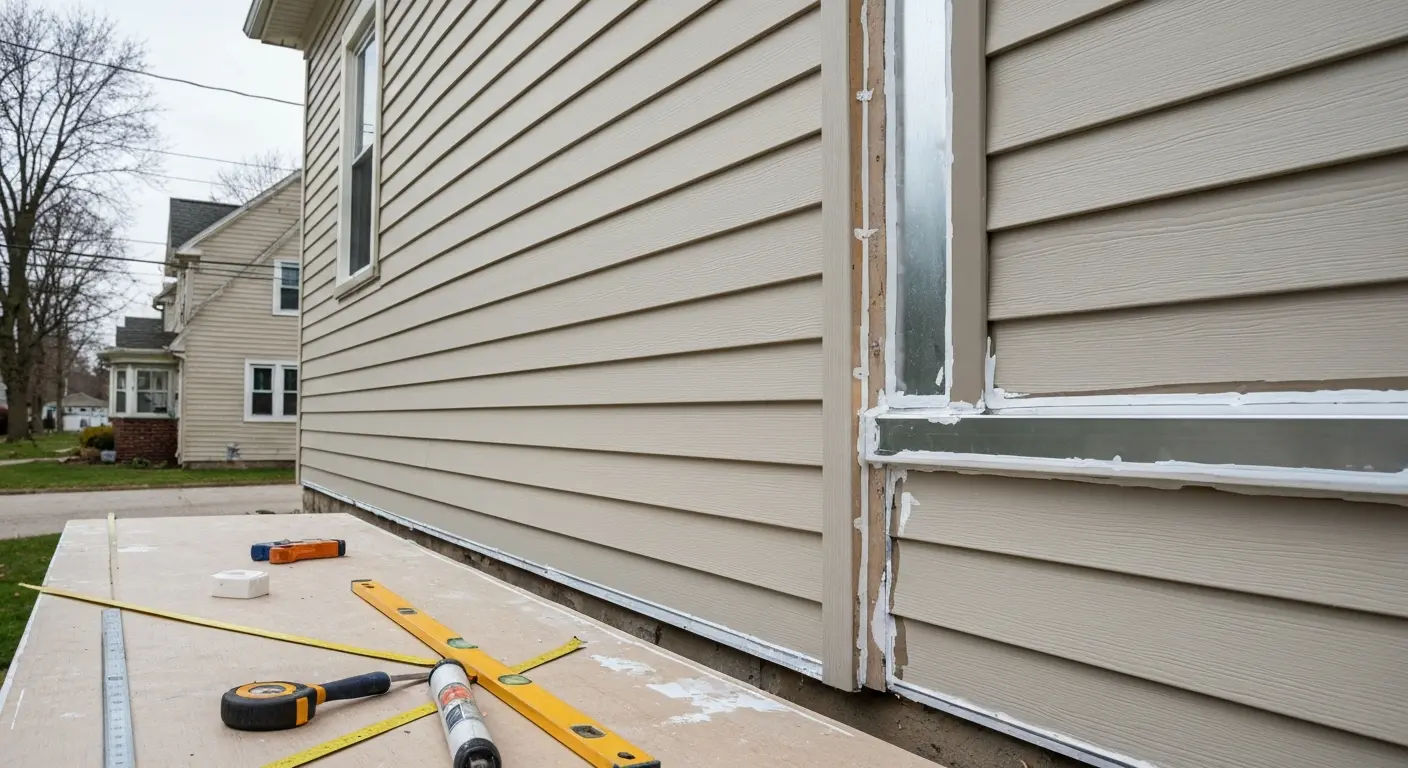 New siding installation