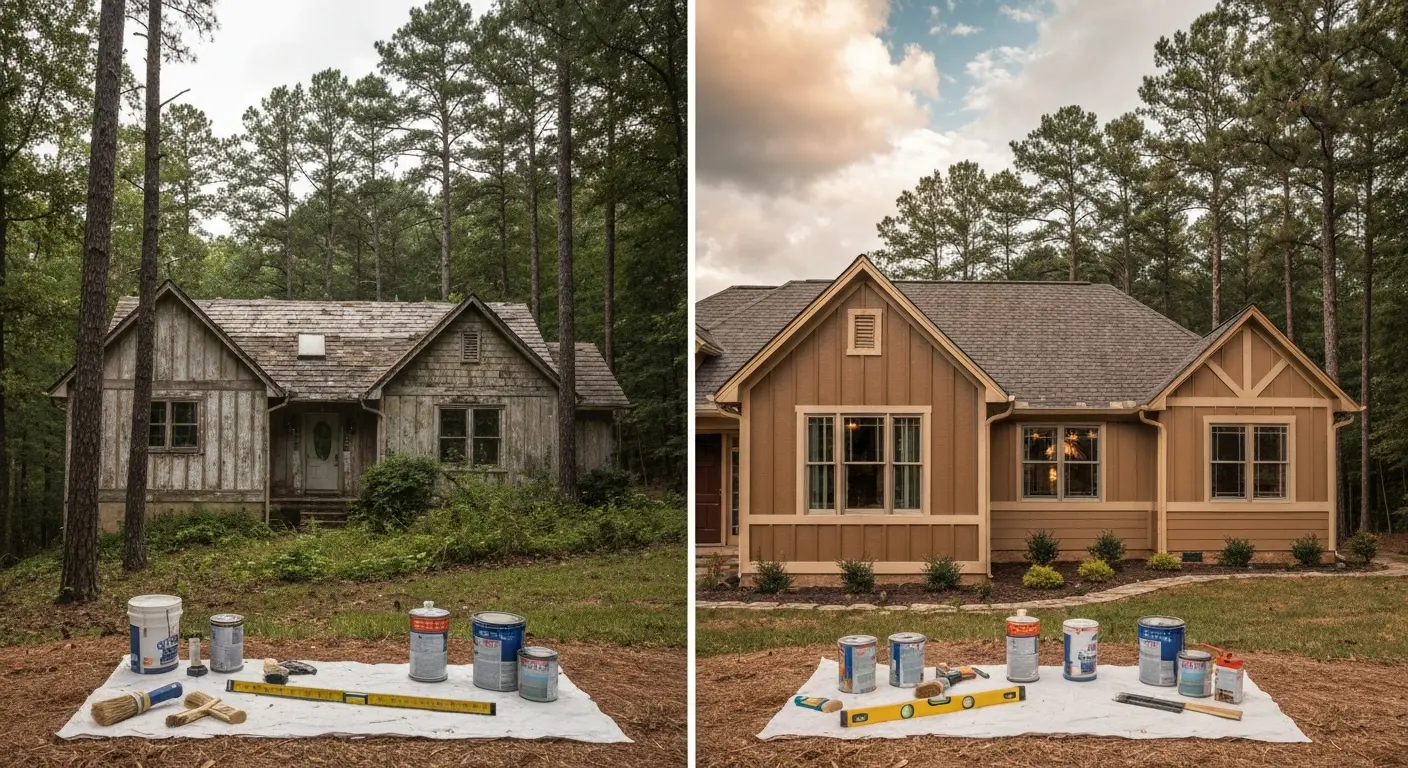 Complete exterior home makeover result