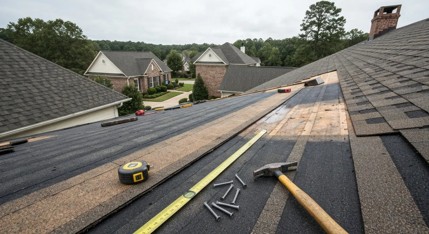 Storm damage roof repair Woodstock