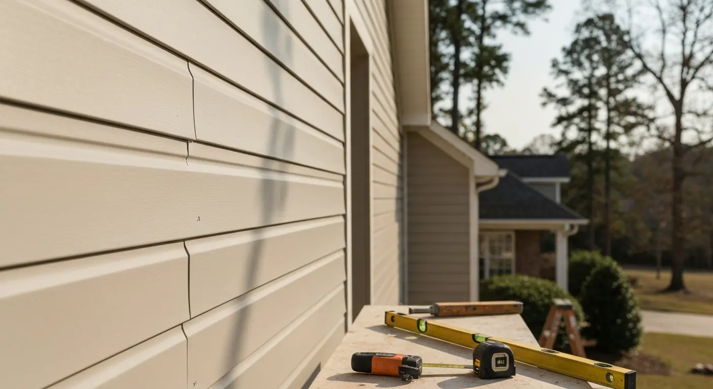 New siding installation on Ball Ground home