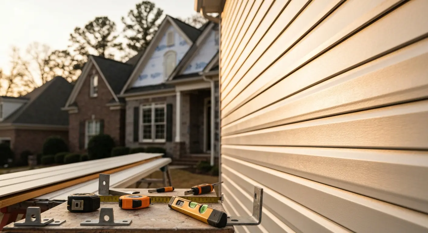 New siding installation