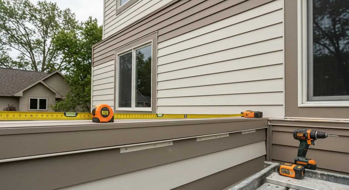 New siding installation