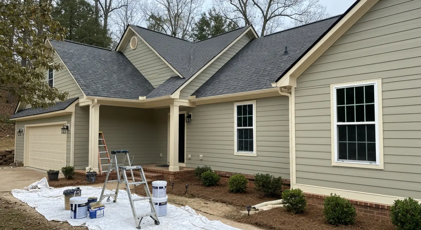 Professional exterior painting of home