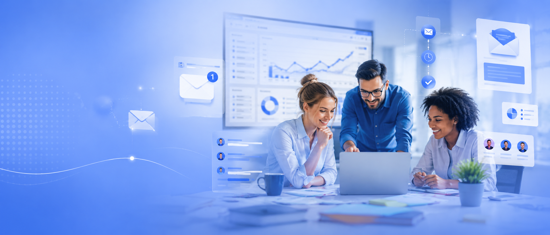 Email marketing team planning customer campaigns and automations
