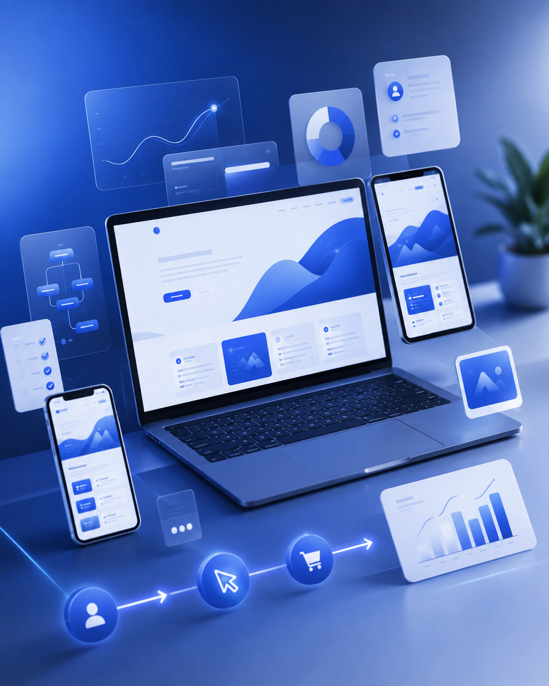 Website interfaces and digital marketing conversion pathways