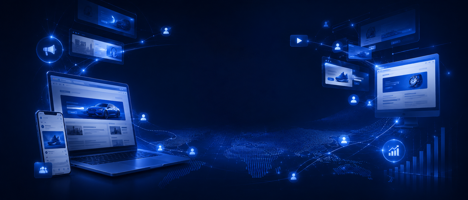 Connected digital display advertising network