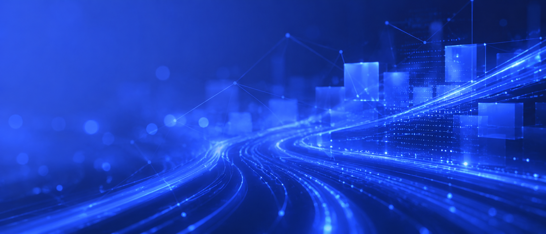 Abstract blue digital data architecture
