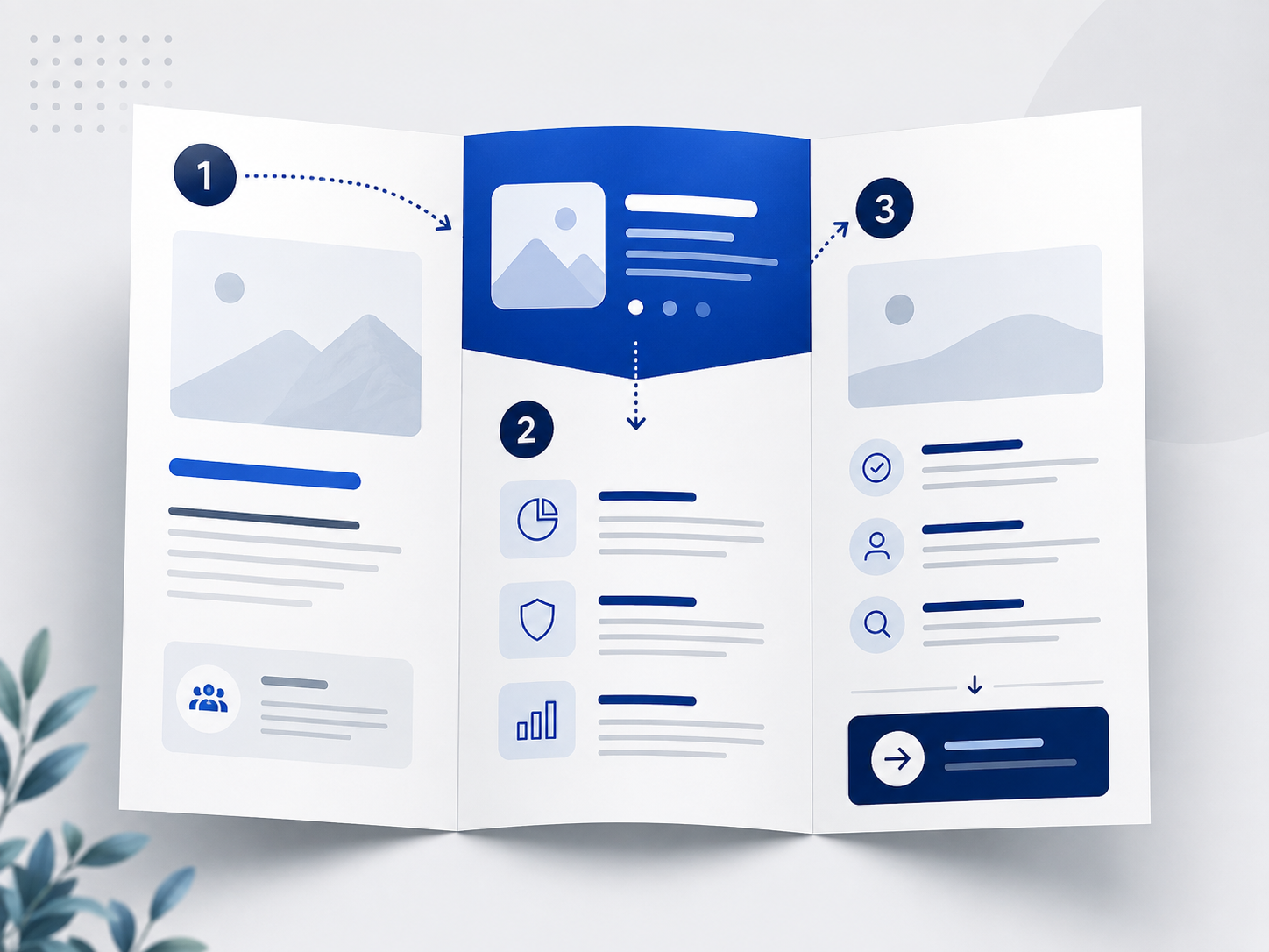 Brochure layout showing information organized in a clear reading order