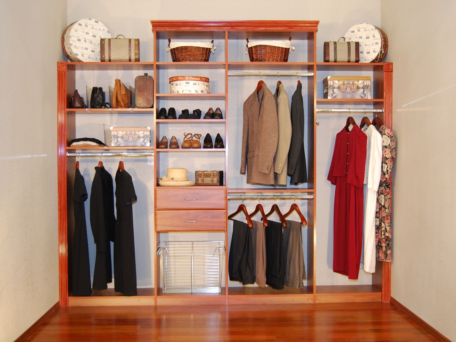 Functional custom closet storage system