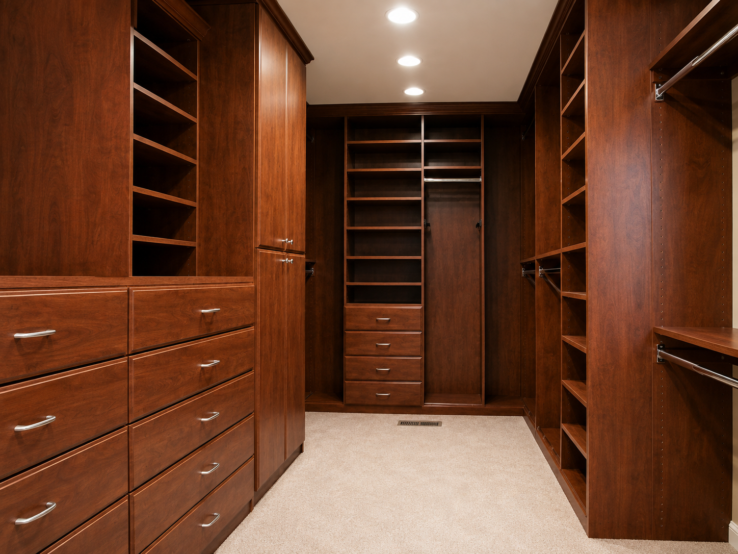 Finished custom closet by All City Closet Co.
