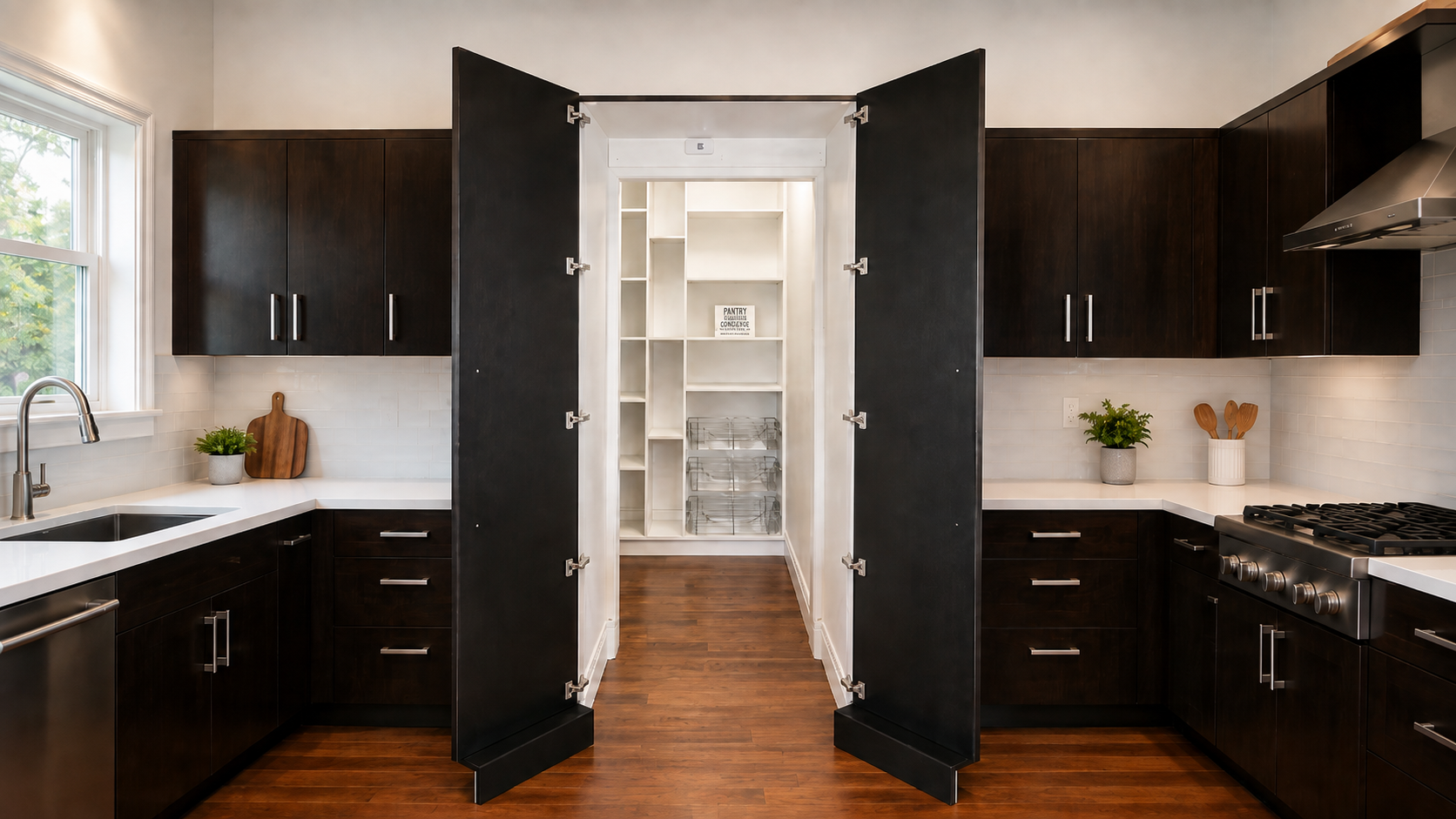 Finished custom pantry and laundry storage project