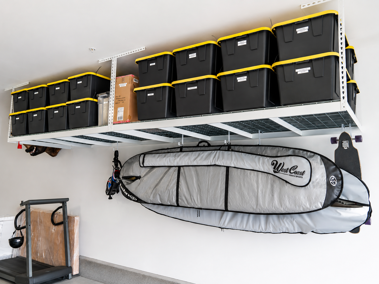 Custom garage cabinetry and workbench detail