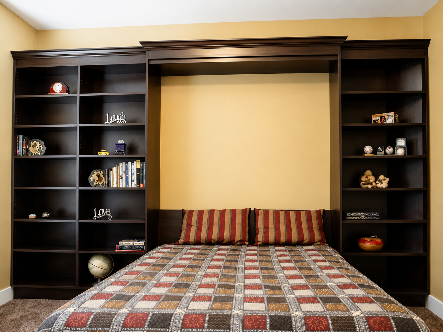 Custom Murphy bed designed and installed by All City Closet Co.