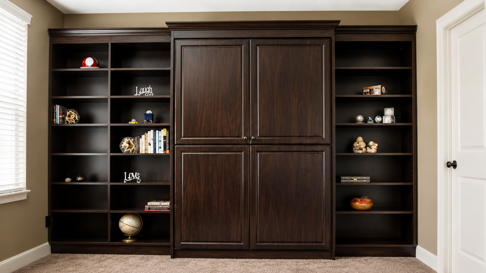 Finished custom Murphy bed project by All City Closet Co.