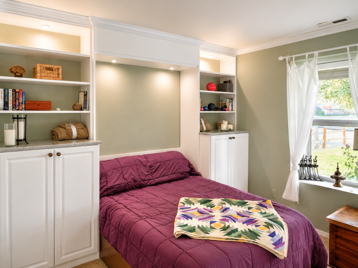 Wide Murphy bed installation designed for flexible use