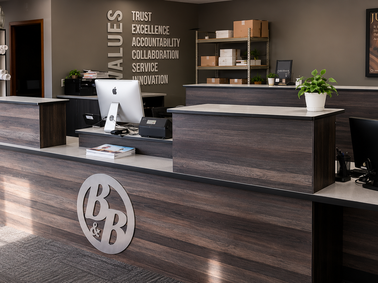 Custom office and commercial storage designed by All City Closet Co.