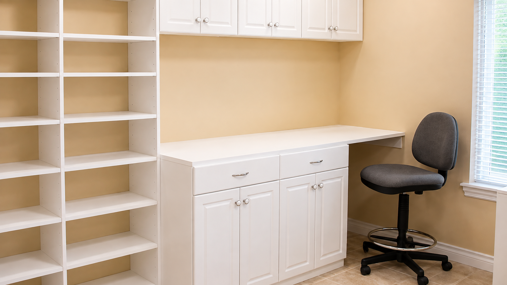 Custom office and commercial storage fitted to the room