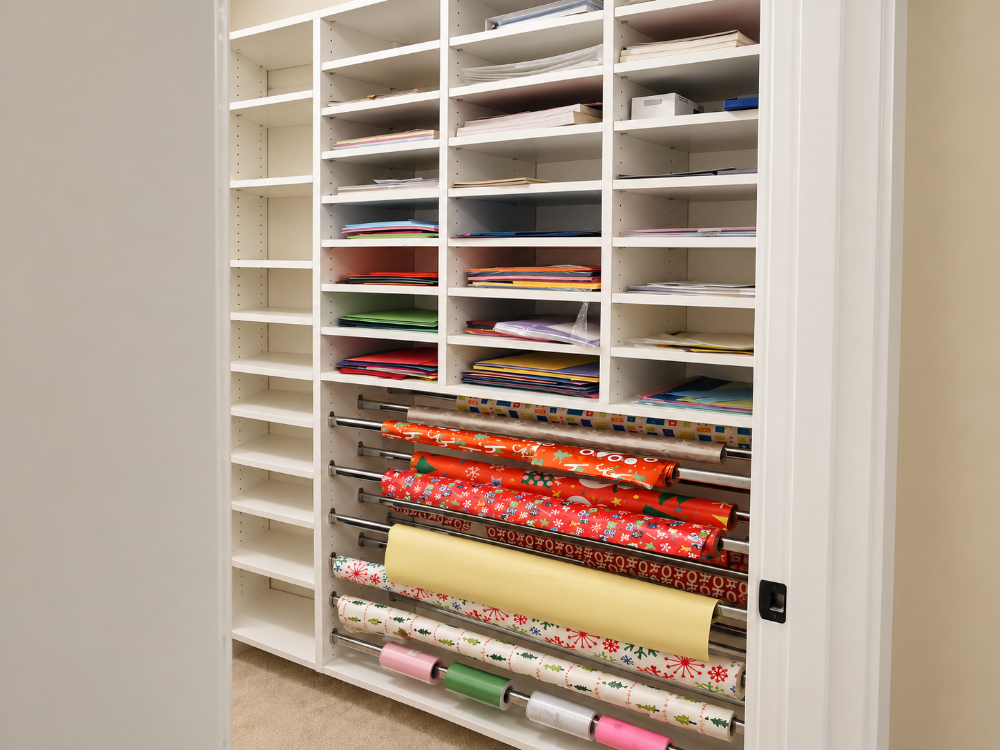 Custom craft room cabinetry and organization